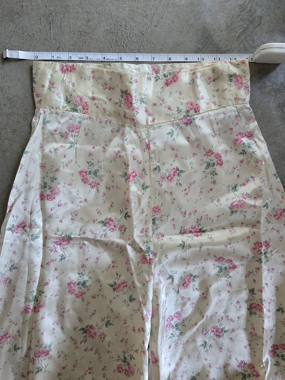 Vintage 60s 70s Does 30s Floral Top And Ultra Wide Leg Pant Suit Set XS S - Picture 11 of 16